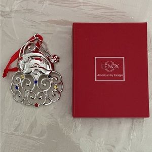 Lenox Sparkle and Scroll Multi-Crystal Santa Ornament